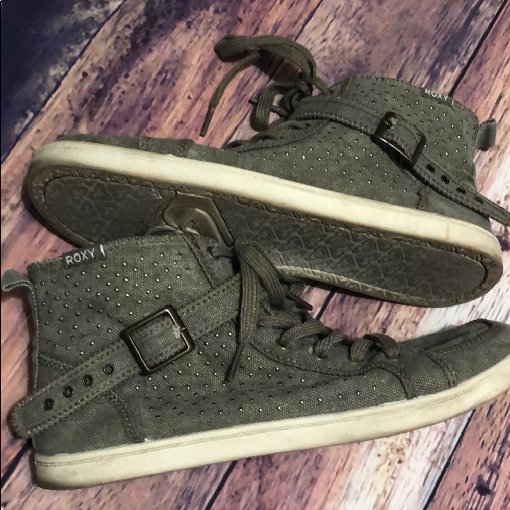 Roxy Olive Green Buckle High Tops